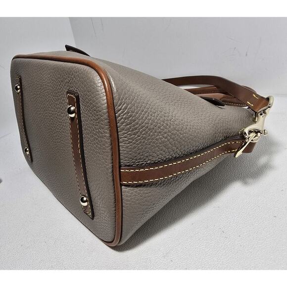 Dooney & Bourke Domed Satchel /Crossbody Taupe/Tan Pebble Leather & Tan Wallet - Picture 10 of 16